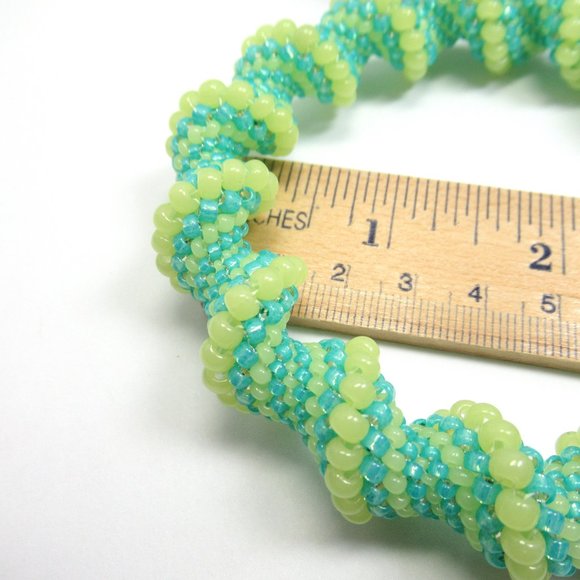 Uranium Glass Cellini Bangle Bracelet - Picture 8 of 11